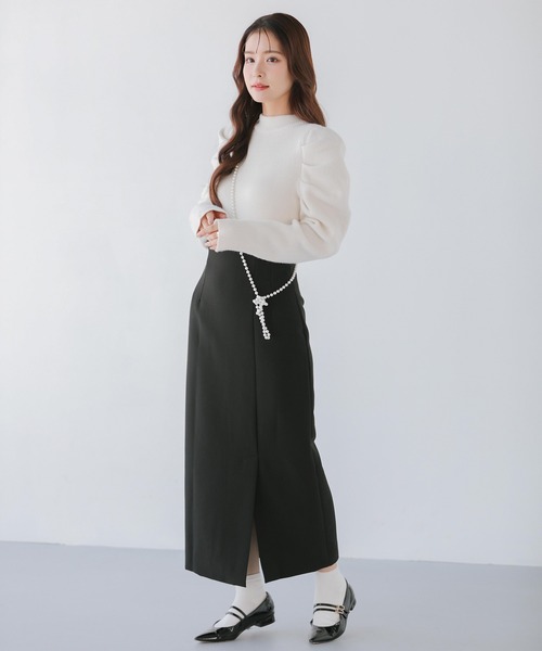 Fit more（フィットモア）の「パワショルリブニット（ニット/セーター・レディース・ブラック/グレー/ホワイト・FREE）」の14枚目の写真