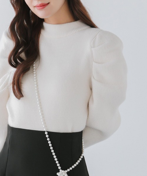 Fit more（フィットモア）の「パワショルリブニット（ニット/セーター・レディース・ブラック/グレー/ホワイト・FREE）」の15枚目の写真