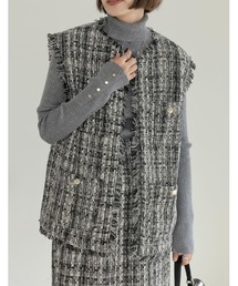 Re:EDIT | MIXツイード金釦ベスト(ベスト)