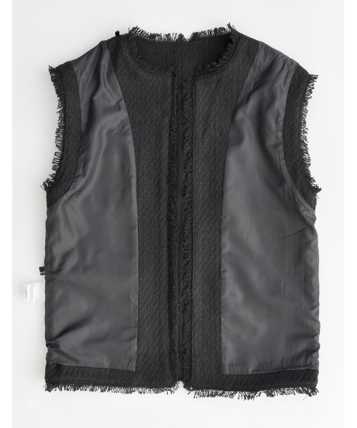 Re:EDIT（リエディ）の「MIXツイード金釦ベスト（ベスト・レディース・グレー/ブラック・LARGE/MEDIUM）」の17枚目の写真