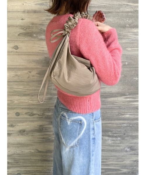 セール】ドローコードシャーリングハンドルショルダーバッグ