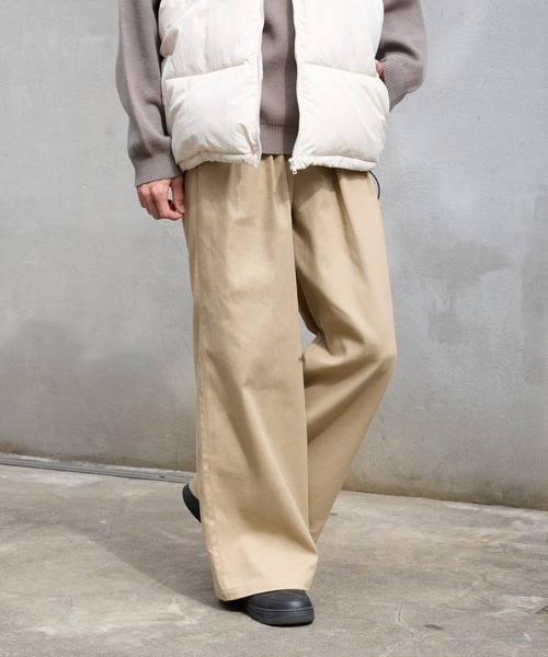 COLONY 2139(コロニートゥーワンスリーナイン)の「ヘビーツイルストレッチWタックパンツ(スラックス・メンズ・ベージュ/ブラック・LARGE/MEDIUM)」の13枚目の写真
