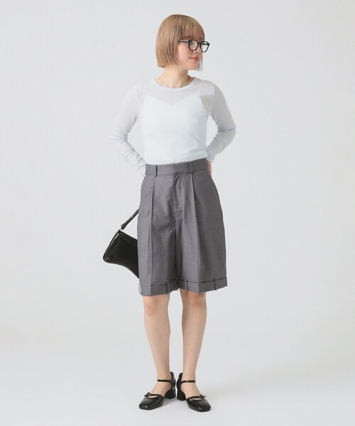 Ray BEAMS（レイビームス）の「【4/2値下げ】テレコ リブ クルーネック トップス（Tシャツ/カットソー・レディース・ブルー/ブラック/ホワイト・ONE SIZE）」の8枚目の写真