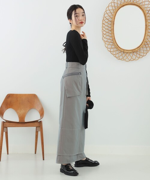 Ray BEAMS(レイビームス)の「テレコ リブ クルーネック トップス(Tシャツ/カットソー・レディース・ブルー/ブラック/ホワイト・ONE SIZE)」の8枚目の写真