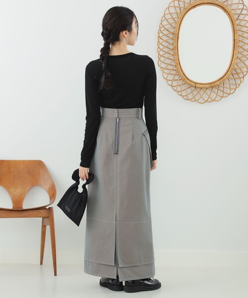 Ray BEAMS(レイビームス)の「テレコ リブ クルーネック トップス(Tシャツ/カットソー・レディース・ブルー/ブラック/ホワイト・ONE SIZE)」の9枚目の写真