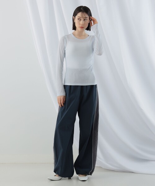 Ray BEAMS(レイビームス)の「テレコ リブ クルーネック トップス(Tシャツ/カットソー・レディース・ブルー/ブラック/ホワイト・ONE SIZE)」の15枚目の写真