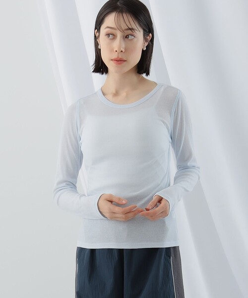 Ray BEAMS(レイビームス)の「テレコ リブ クルーネック トップス(Tシャツ/カットソー・レディース・ブルー/ブラック/ホワイト・ONE SIZE)」の19枚目の写真