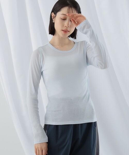 Ray BEAMS(レイビームス)の「テレコ リブ クルーネック トップス(Tシャツ/カットソー・レディース・ブルー/ブラック/ホワイト・ONE SIZE)」の20枚目の写真