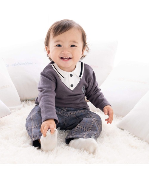 グレンチェックロングパンツ (70~90cm)（その他ベビーウェア）｜fillot de bebe reduction（フィヨデュベベルダクティオン）