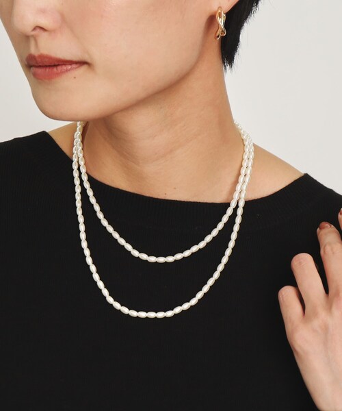 OPAQUE.CLIP（オペークドットクリップ）の「◆フェイクパールフックネックレス（ネックレス・レディース・ゴールド/シルバー・00）」の6枚目の写真