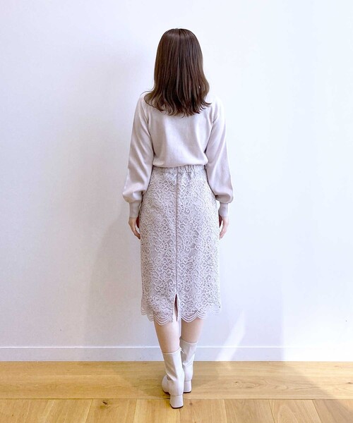 index（インデックス）の「◆≪新色追加/7color≫ フェイクパールボウタイデザインニット【洗濯機洗い可】（ニット/セーター・レディース・オフホワイト/ブラック/ピンク系1/グレー系4/ホワイト系7/ライトオレンジ系/サックスブルー系7・40/38/42/36）」の13枚目の写真