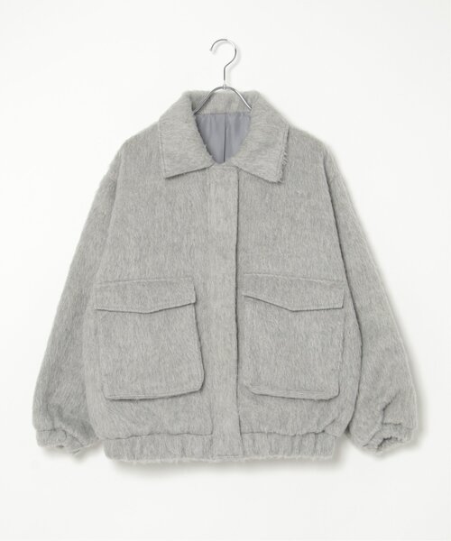 VENCEEXCHANGE（ヴァンスエクスチェンジ）の「シャギーフライトジャケット（ミリタリージャケット・レディース・ホワイト/グレー/ブラック・FREE）」の22枚目の写真