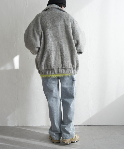 VENCEEXCHANGE（ヴァンスエクスチェンジ）の「シャギーフライトジャケット（ミリタリージャケット・レディース・ホワイト/グレー/ブラック・FREE）」の9枚目の写真