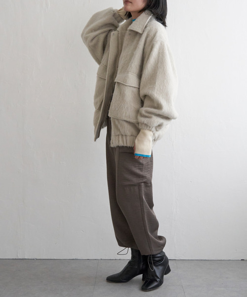 VENCEEXCHANGE（ヴァンスエクスチェンジ）の「シャギーフライトジャケット（ミリタリージャケット・レディース・ホワイト/グレー/ブラック・FREE）」の20枚目の写真