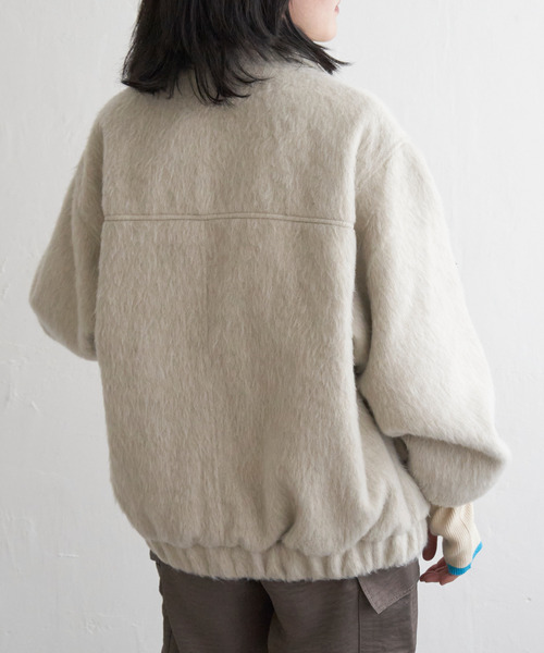 VENCEEXCHANGE（ヴァンスエクスチェンジ）の「シャギーフライトジャケット（ミリタリージャケット・レディース・ホワイト/グレー/ブラック・FREE）」の17枚目の写真