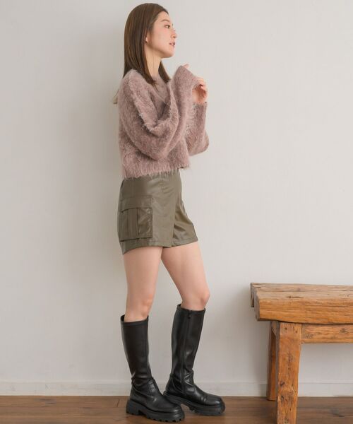 RETRO GIRL(レトロガール)の「カラーシャギーPO(ニット/セーター・レディース・ダークグレー/ピンク/ナチュラル/イエロー・FREE)」の22枚目の写真