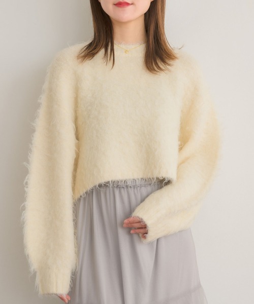 RETRO GIRL(レトロガール)の「カラーシャギーPO(ニット/セーター・レディース・ダークグレー/ピンク/ナチュラル/イエロー・FREE)」の2枚目の写真