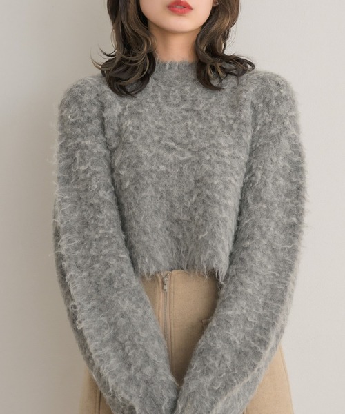 RETRO GIRL(レトロガール)の「カラーシャギーPO(ニット/セーター・レディース・ダークグレー/ピンク/ナチュラル/イエロー・FREE)」の1枚目の写真