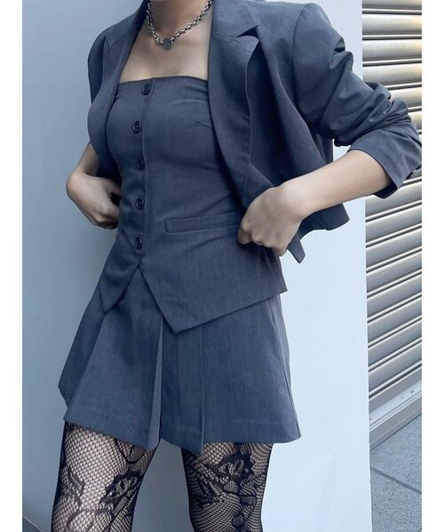 EVRIS（エヴリス）の「ショートレングスジャケット【セットアップ着用可能】（テーラードジャケット・レディース・ブラック/グレー/ピンク・FREE）」の20枚目の写真