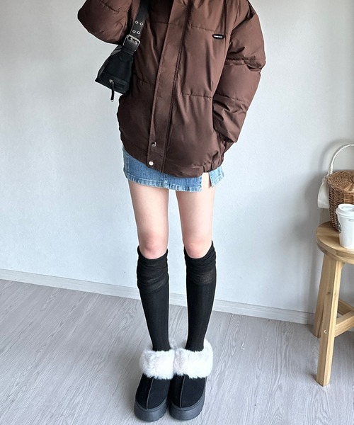 Silly(シリー)の「【コーデに取り入れやすい◎】リブオーバーニールーズソックス(ソックス/靴下・レディース・ホワイト/アイボリー/グレー/ブラック・FREE)」の10枚目の写真