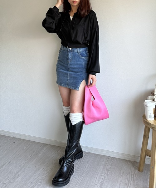 Silly(シリー)の「【コーデに取り入れやすい◎】リブオーバーニールーズソックス(ソックス/靴下・レディース・ホワイト/アイボリー/グレー/ブラック・FREE)」の15枚目の写真