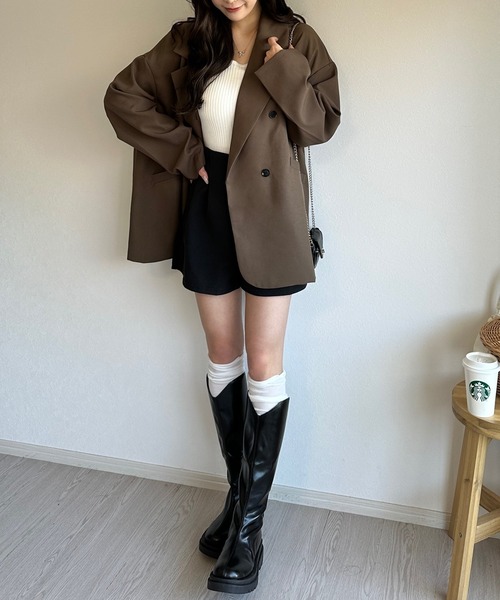 Silly(シリー)の「【コーデに取り入れやすい◎】リブオーバーニールーズソックス(ソックス/靴下・レディース・ホワイト/アイボリー/グレー/ブラック・FREE)」の12枚目の写真