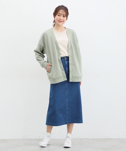 Honeys（ハニーズ）の「きれいめＶネックカーディガン（カーディガン/ボレロ・レディース・ライトグレー/ライトベージュ/ライトグリーン/ネイビー/ブラック・LL/M/L）」の8枚目の写真