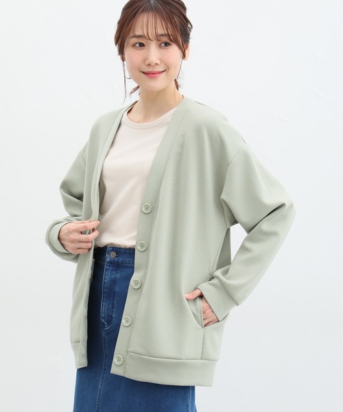 Honeys（ハニーズ）の「きれいめＶネックカーディガン（カーディガン/ボレロ・レディース・ライトグレー/ライトベージュ/ライトグリーン/ネイビー/ブラック・LL/M/L）」の14枚目の写真