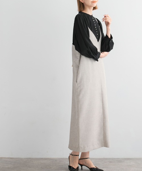 URBAN RESEARCH ROSSO WOMEN(アーバンリサーチ ロッソ)の「バックデザインリネンライクキャミワンピース(ワンピース・レディース・ベージュ/ブラック/ピンク・FREE)」の8枚目の写真