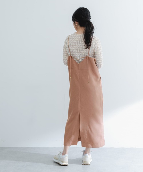 セール】バックデザインリネンライクキャミワンピース（ワンピース