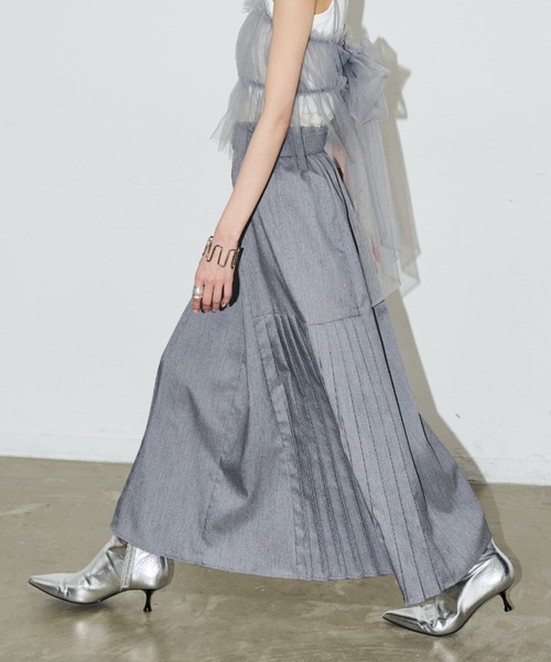 AIC.（エーアイシー）の「ベルト付きダブルウエストプリーツロング