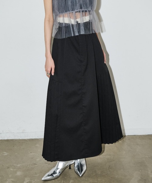 AIC.（エーアイシー）の「ベルト付きダブルウエストプリーツロング