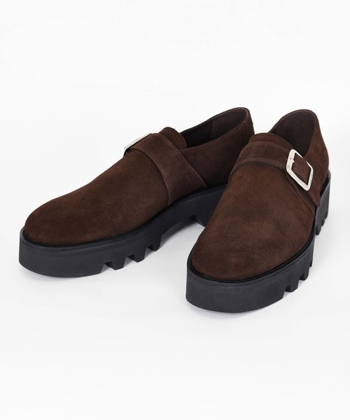 LAD MUSICIAN(ラッドミュージシャン)の「SUEDE MONK STRAP SHOES(ドレスシューズ・メンズ・ダークブラウン・42/44)」の1枚目の写真