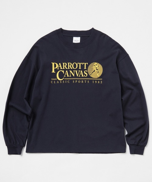 PARROTT CANVAS(パロットキャンバス)の「PARROTT CANVAS/パロットキャンバス Classic Sports L/S Tee Tシャツ ロンT(Tシャツ/カットソー・レディース・オフホワイト/ネイビー・FREE)」の4枚目の写真