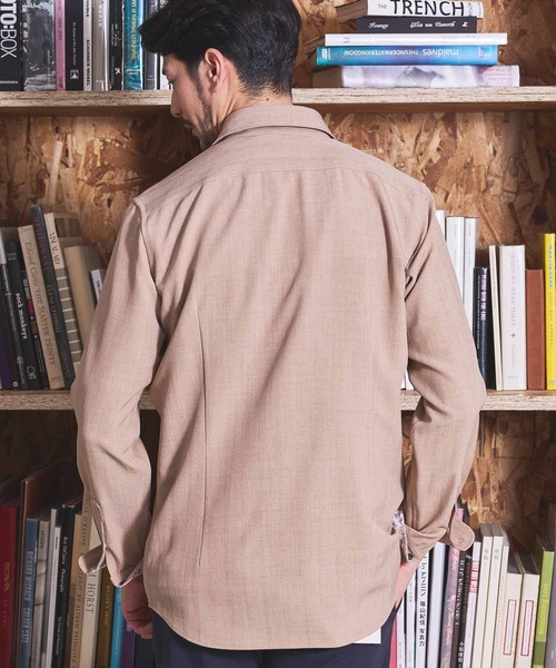 UNION STATION（ユニオンステーション）の「ストレッチカチオンワイドカラーシャツ（シャツ/ブラウス・メンズ・サックスブルー/ネイビー/ベージュ/ホワイト・M/S/LL/L）」の7枚目の写真