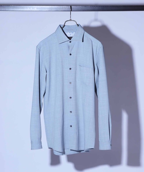 UNION STATION（ユニオンステーション）の「ストレッチカチオンワイドカラーシャツ（シャツ/ブラウス・メンズ・サックスブルー/ネイビー/ベージュ/ホワイト・M/S/LL/L）」の17枚目の写真