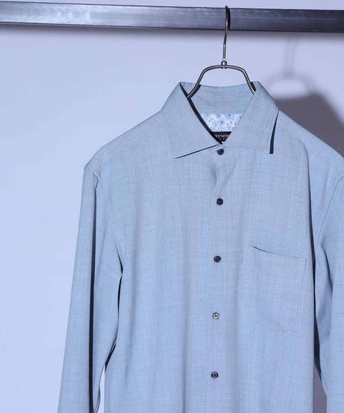 UNION STATION（ユニオンステーション）の「ストレッチカチオンワイドカラーシャツ（シャツ/ブラウス・メンズ・サックスブルー/ネイビー/ベージュ/ホワイト・M/S/LL/L）」の18枚目の写真