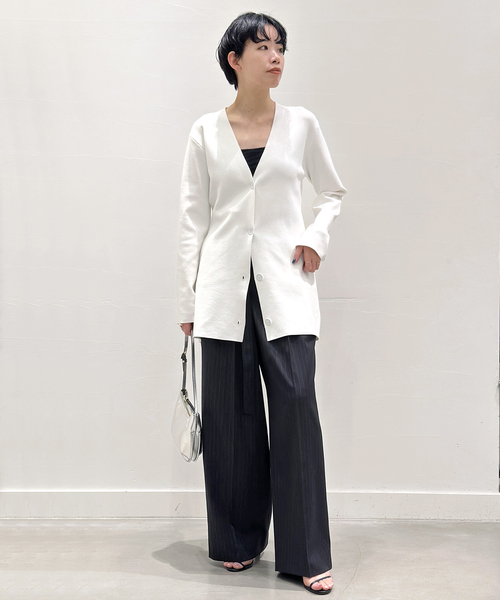 AP STUDIO（エーピーストゥディオ）の「ストライプベルテッドパンツ（スラックス・レディース・ネイビー・34/36/38）」の8枚目の写真