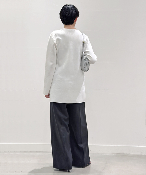 AP STUDIO（エーピーストゥディオ）の「ストライプベルテッドパンツ（スラックス・レディース・ネイビー・34/36/38）」の10枚目の写真