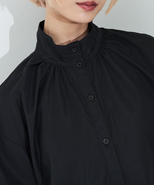 MERLOT（メルロー）の「マルチウェイカラー付きスタンドネックブラウス（シャツ/ブラウス・レディース・ブラック/ホワイト・FREE）」の9枚目の写真