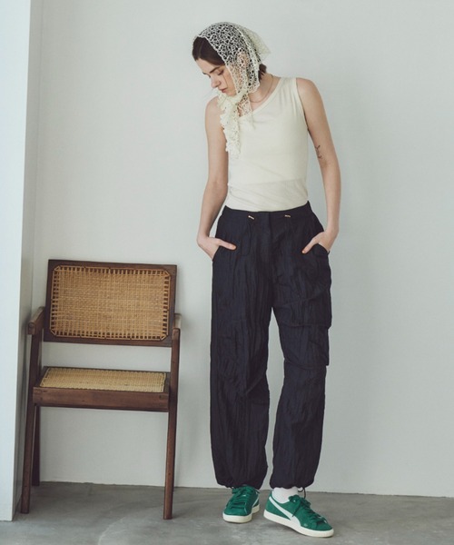 Unitage（ユニテージ）の「ボリュームワークパンツ（カーゴパンツ・レディース・オレンジ/ブラック・FREE）」の15枚目の写真