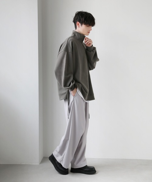 ETELIO（エテリオ）の「サイドレースハーフジップカノコポンチプルオーバー（スウェット・メンズ・ブラック/アイボリー/ブルーグリーン/ワイン/チャコール・S/M/L）」の11枚目の写真