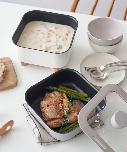 Afternoon Tea（アフタヌーンティー）の「ロゴワークススタッキングパンセット（鍋/フライパン・レディース・グレー・ONE SIZE）」の8枚目の写真