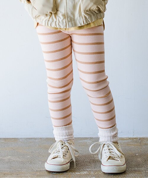 p.premier（ピードットプルミエ）の「イロチ買いしたいシンプルリブスパッツ（その他パンツ・キッズ・ブルー/グレー/アイボリー/ブラウン/グリーン/ピンク・70/80/90/100/110/120）」の6枚目の写真