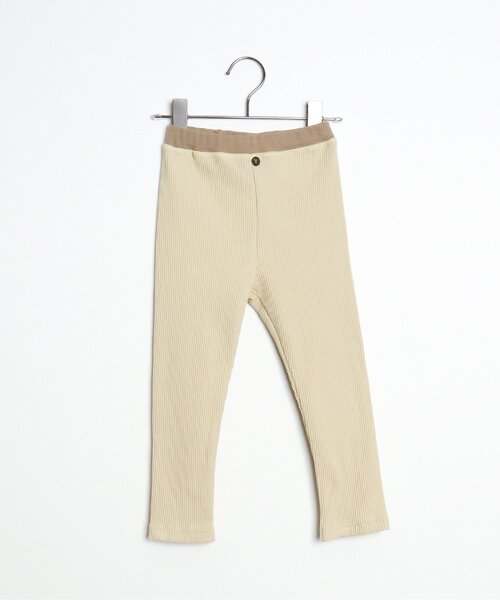 p.premier（ピードットプルミエ）の「イロチ買いしたいシンプルリブスパッツ（その他パンツ・キッズ・ブルー/グレー/アイボリー/ブラウン/グリーン/ピンク・70/80/90/100/110/120）」の2枚目の写真