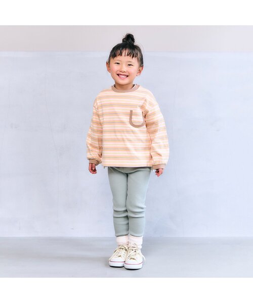 p.premier（ピードットプルミエ）の「イロチ買いしたいシンプルリブスパッツ（その他パンツ・キッズ・ブルー/グレー/アイボリー/ブラウン/グリーン/ピンク・70/80/90/100/110/120）」の9枚目の写真