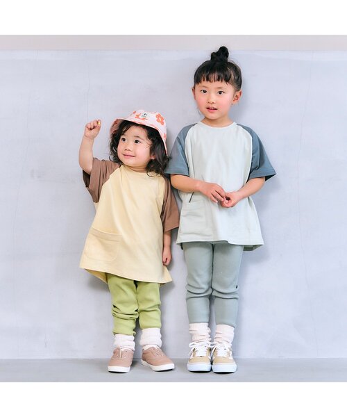 p.premier（ピードットプルミエ）の「イロチ買いしたいシンプルリブスパッツ（その他パンツ・キッズ・ブルー/グレー/アイボリー/ブラウン/グリーン/ピンク・70/80/90/100/110/120）」の11枚目の写真