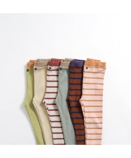 p.premier（ピードットプルミエ）の「イロチ買いしたいシンプルリブスパッツ（その他パンツ・キッズ・ブルー/グレー/アイボリー/ブラウン/グリーン/ピンク・70/80/90/100/110/120）」の13枚目の写真