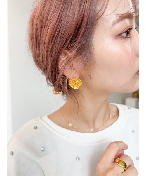 JUMELLE(ジュメロ)の「rose gold pierce(ピアス(両耳用)・レディース・ゴールド・FREE)」の2枚目の写真