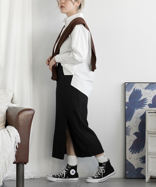 aimoha(アイモハ)の「スリットAラインスカート(スカート・レディース・グレー/ブラック・SMALL/MEDIUM/LARGE)」の6枚目の写真